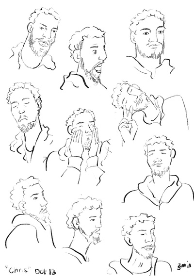 Expression study character design drawing expressions gesture gesture drawing illustration procreate