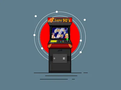 Childhood - "Arcade Machine" #9 america arcade boy childhood cool digital art game illustration indonesia nostalgic simple vector world