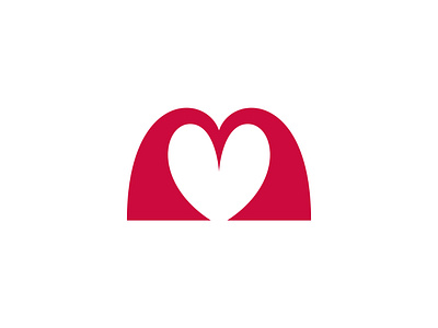 Letter M Love Logo bold heart letter logo logos love m minimalist modern simple unique