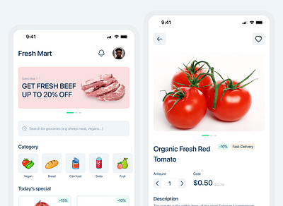 Grocery Shopping App design ecommerce ui grocery app grocery ui market place ui mobile app shopping app ui ui design uiux