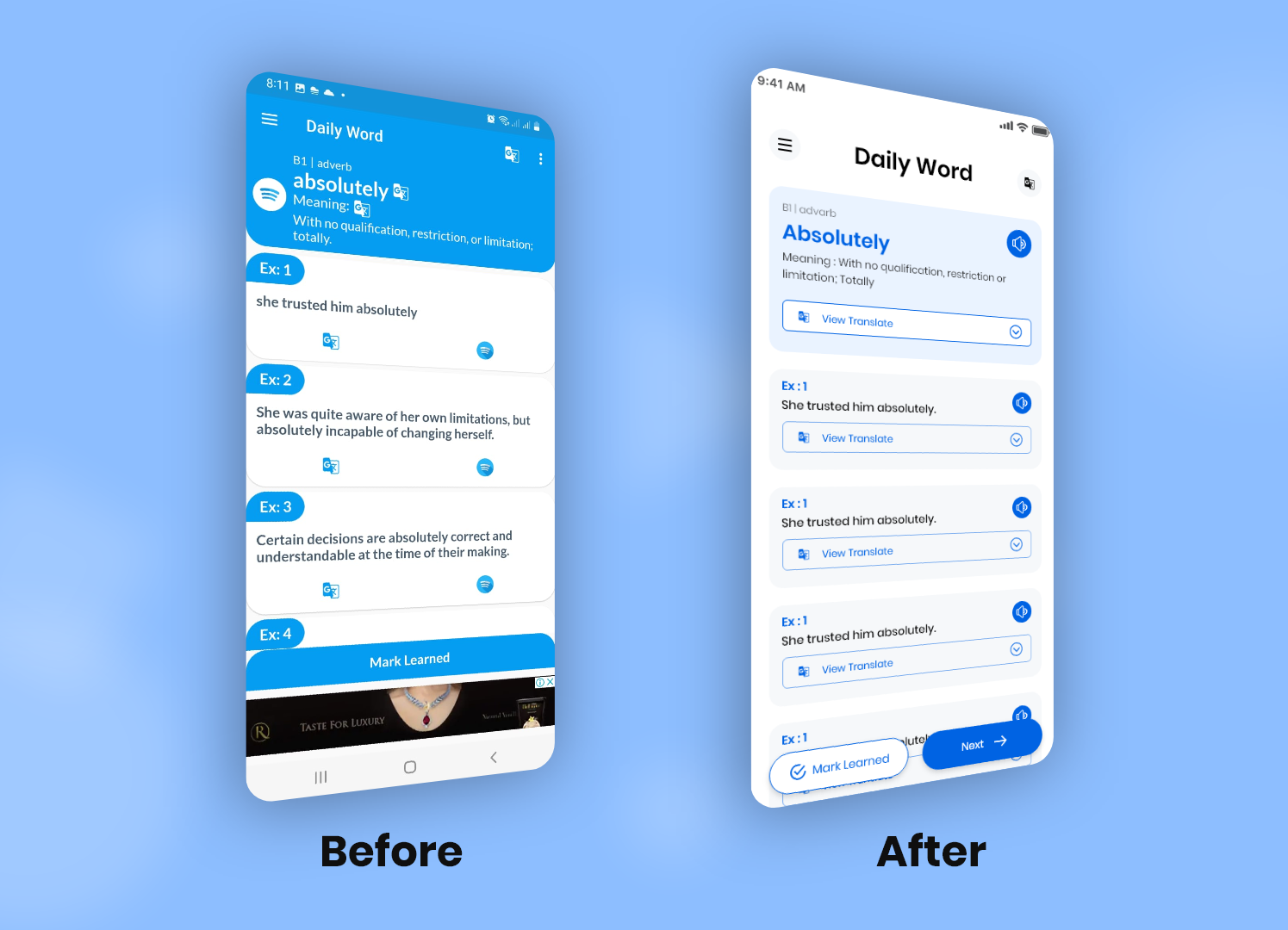 Redesign education app home Screen app design education spp figma graphic design redesign ui ui ux