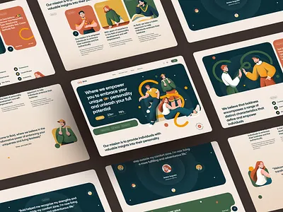 Bold - Personality Illustration character design header hero section identity illustration landing page persona personality personality test ui website