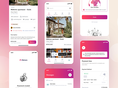 Roomie - roommate Airbnb inspired design airbnb location payment real estate roommate showcase