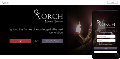 Torch Mentor Network branding figma logo mobile app design responsive web design ui ux