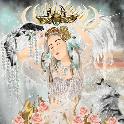 Feather Moon artist digital art illustration illustrator