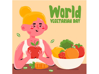 World Vegetarian Day Illustration (2) awareness celebration day diet dinner food health illustration menu vector vegetable vegetarian