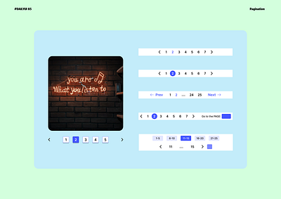 Dailyui - 85 Pagination app behance branding challenge dailyui design figma graphic design illustration logo number page pagination typography ui