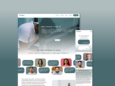 TherapEase branding dailyui day003 design graphic design landing page landingpage ui ux