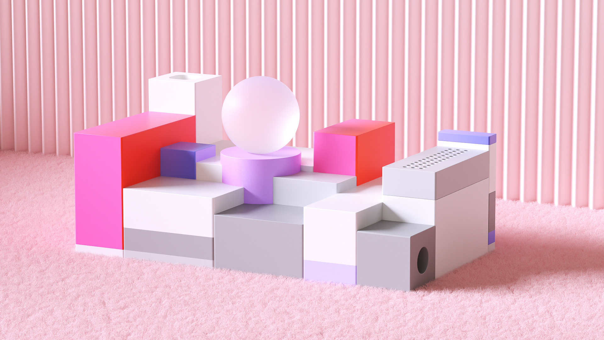 3D Modular 3d 3dmodel animation blender branding cinema4d design graphic design illustration motion graphics ui