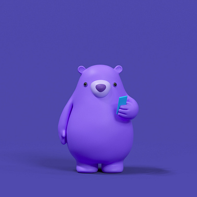 3d bear character 3d 3dmodel blender branding cinema4d design graphic design illustration logo ui