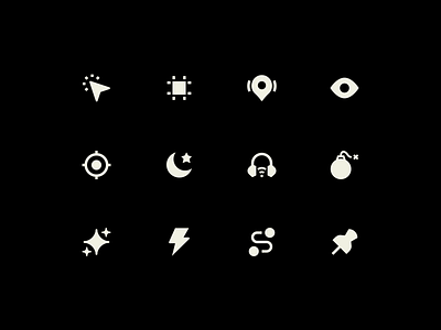 Sharp Solid Icons clean cursor eye free icon gps icon icon library icon pack icon set iconography icons illustration location minimal pin sharp icon solid icon star vector zap