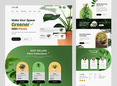 Gardening Website gardening website landing page plant website web design website website design website ui