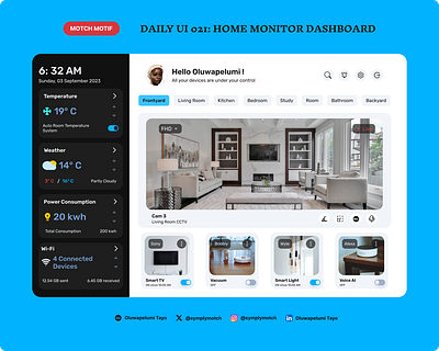 Daily UI 021: Home Monitor Dashboard app branding daily ui dailyui dailyuichallenge design designer ui ux