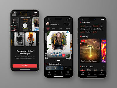 Movie Streaming Mobile App app box office cinema disney film imdb mobile app movie movie streaming netflix streaming streaming app tv series tv show ui uiux video