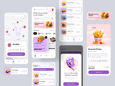 Food Delivery App Exploration android app card clean customer delivery design driver food ios map mobile order photography responsive restaurant thumbnail tracking ui ux