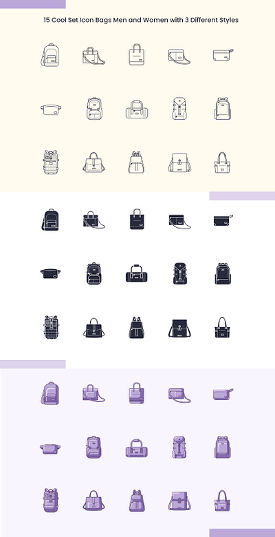 Icon Bags Set bag design icon bag icon bag vector bags icons