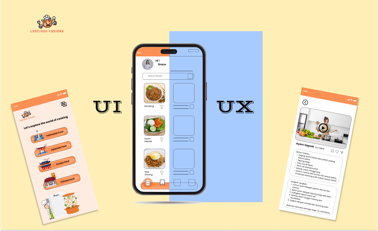 Application Luscious Fusions app design graphic design ui ux