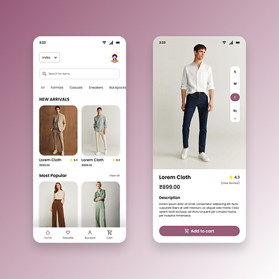 Fashion Mobile App dailyui mobileapp ui uidesign uiux ux uxdesign