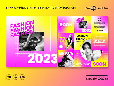 Free Fashion Collection Instagram Post Set design fashion fashion collection fashion sale free free instagram banners free instagram set free instagram templates free psd freebie insta blog instagram instagram banner instagram posts instagram templates photoshop psd template templates templates for instagram