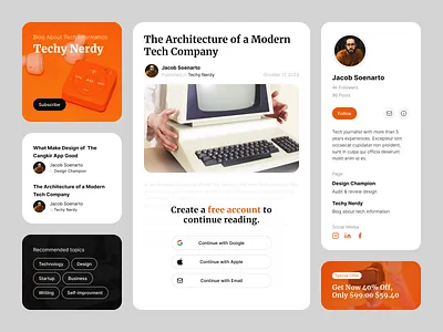 Readoren Online Publishing Platform app design article blog design system mvp pattern platform publishing