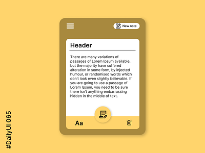DailyUI 065 - Notes ui