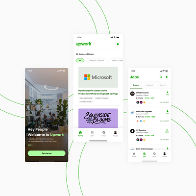 Upwork App app graphic design ui ux