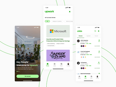 Upwork App app graphic design ui ux