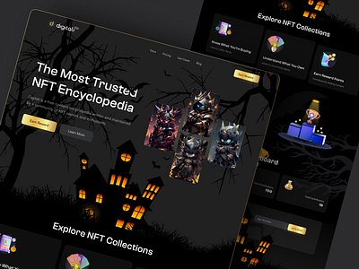 NFT Landing Page Design ai website crypto crypto website cryptocurrency design homepage landing page nft design nft website design ui web web design web3 website website