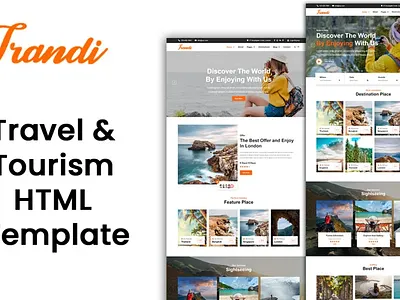 Trandi - Travel & Tourism HTML Template branding css graphic design html html website html5 java logo psd psd template website website design