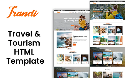 Trandi - Travel & Tourism HTML Template branding css graphic design html html website html5 java logo psd psd template website website design