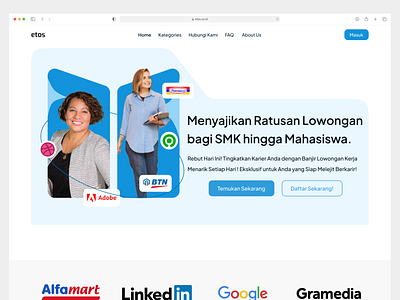 etos - Job Seekers Landing Page branding designinspiration dribbble graphic design logo mobiledesign seekerjobsmobile ui uiinspirational uitrends userexperience userinterface uxswipe webdesign webdesigner