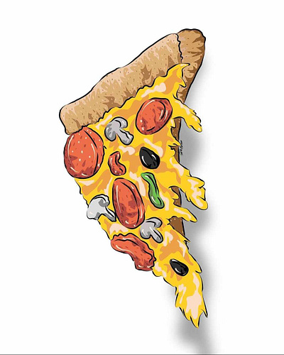 PIZZA ILLUSTRATION curve design graphic design illustration ios pizza vector