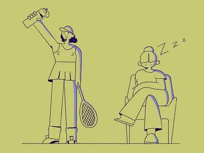 Workout or nap flat illustration procreate