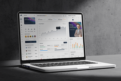 Finance Management Dashboard accounting analysis analytics bangking bank card credit dashboard finance financial fintech invest investment market money payment saas saving transactions wallet