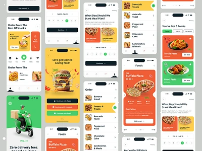 Food Delivery App UI colourful design delivery delivery service design fast food food food and drink food delivery food delivery app ios app meal mobile ofspace online food order restaurant service