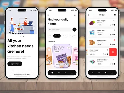 Grocery Shopping App grocery app grocery clone app grocery ordering app grocery shopping app online grocery app readymade grocery app ui design ux design