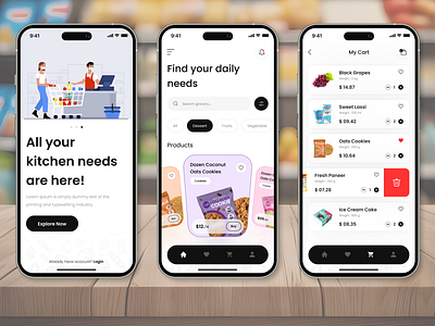 Grocery Shopping App grocery app grocery clone app grocery ordering app grocery shopping app online grocery app readymade grocery app ui design ux design