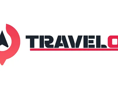 Travel logo black logo modern red travel