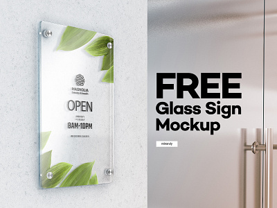 Free Glass Sign Mockup design mock up nameplate signboard