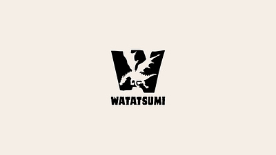 Watatsumi dragon logo black branding creative cryptide design dragon epic graphic design illustration japan letter logo logofolio logotype modern negative space portfolio vector w wing