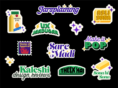 Jar App Sticker Set branding designers fintech graphic design illustration print sticker design stickers type typography visual design