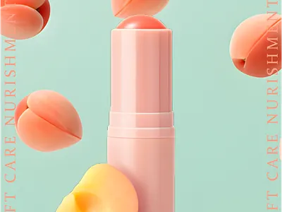 Peach lip balm poster design. 2d 3d abstract adobe adobe illustrator advertisement banner design flyer flyer design illustration poster poster design typographyh