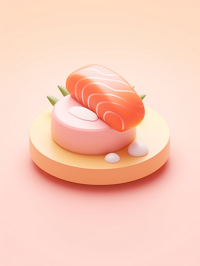 Nice 3D clay icon of sushi dall e