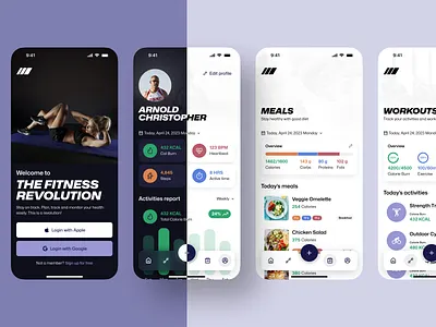 Fitness App Design app app design clean dark mode design fitness fitness app fitness app design fitness design mobile app mobile app design ui design uiux design user interface user interface design