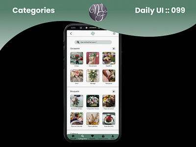 Categories Daily UI 099 app application bouquets branding categories daily ui design events flower graphic design illustration logo order present search shopping ui ux vector wedding