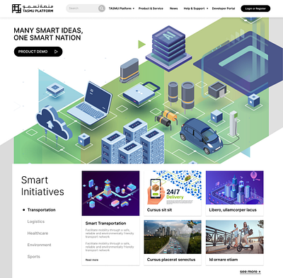 Smart Qatar - (hi-fi) Design banner blocks branding design illustration ui uiux design web design website