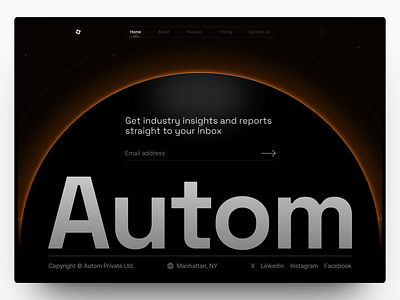 Autom - Footer Design branding design footer gradient graphic design landing page saas ui web design