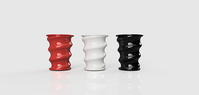 Spiral Vase - Sketch and 3D Render 3d design
