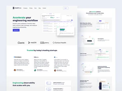 BuildPulse Website clean design github home page illustrations landing page webdesign website