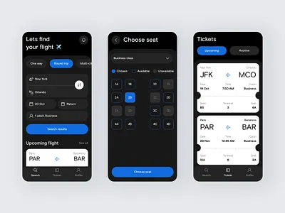 Flight Booking App airplane airport app app design booking design flight flight booking interaction mobile app passboard search terminal ticket travel trip ui ux